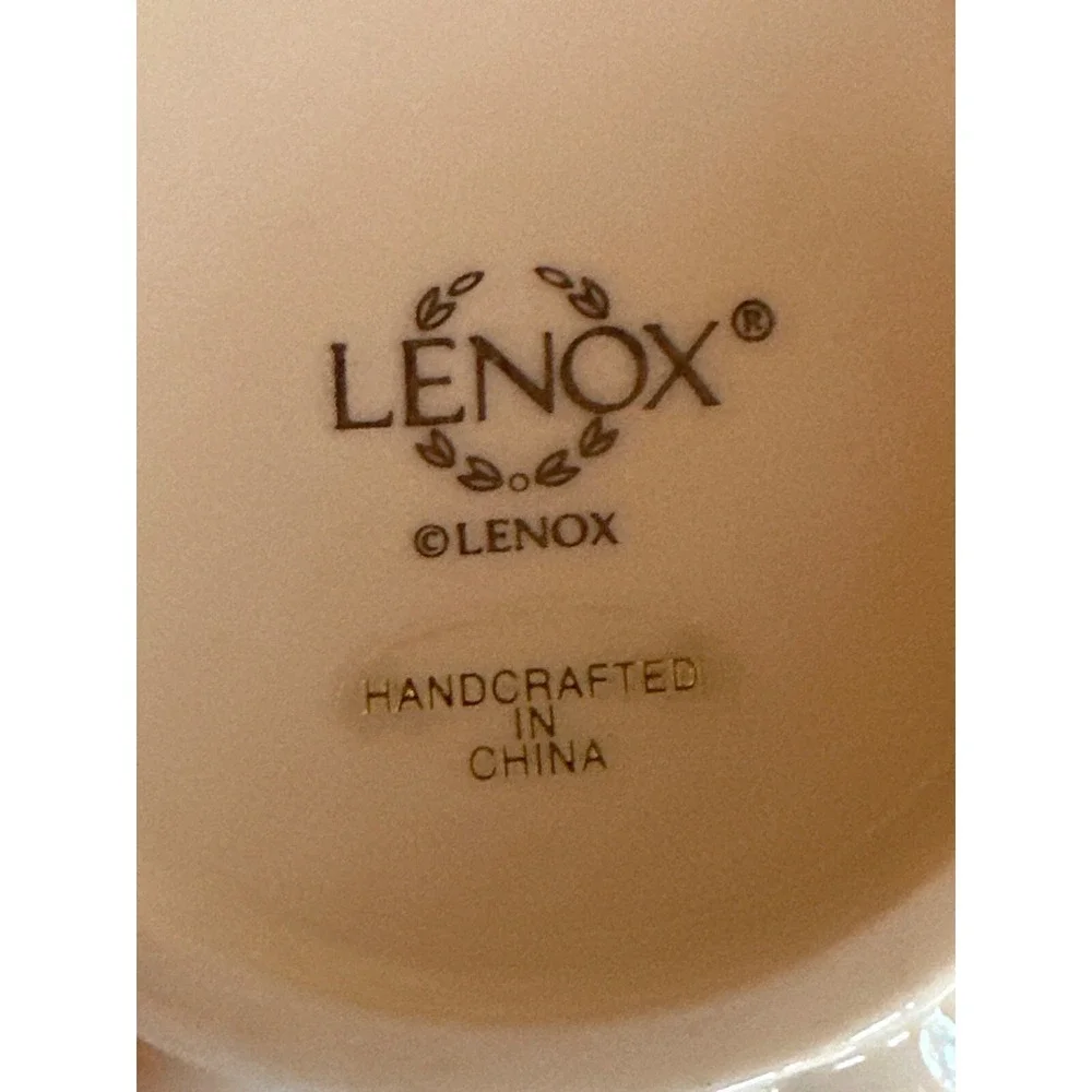 Lenox Ivory Cream Rosebud Trinket Dish Gold Trim Embossed Bowl